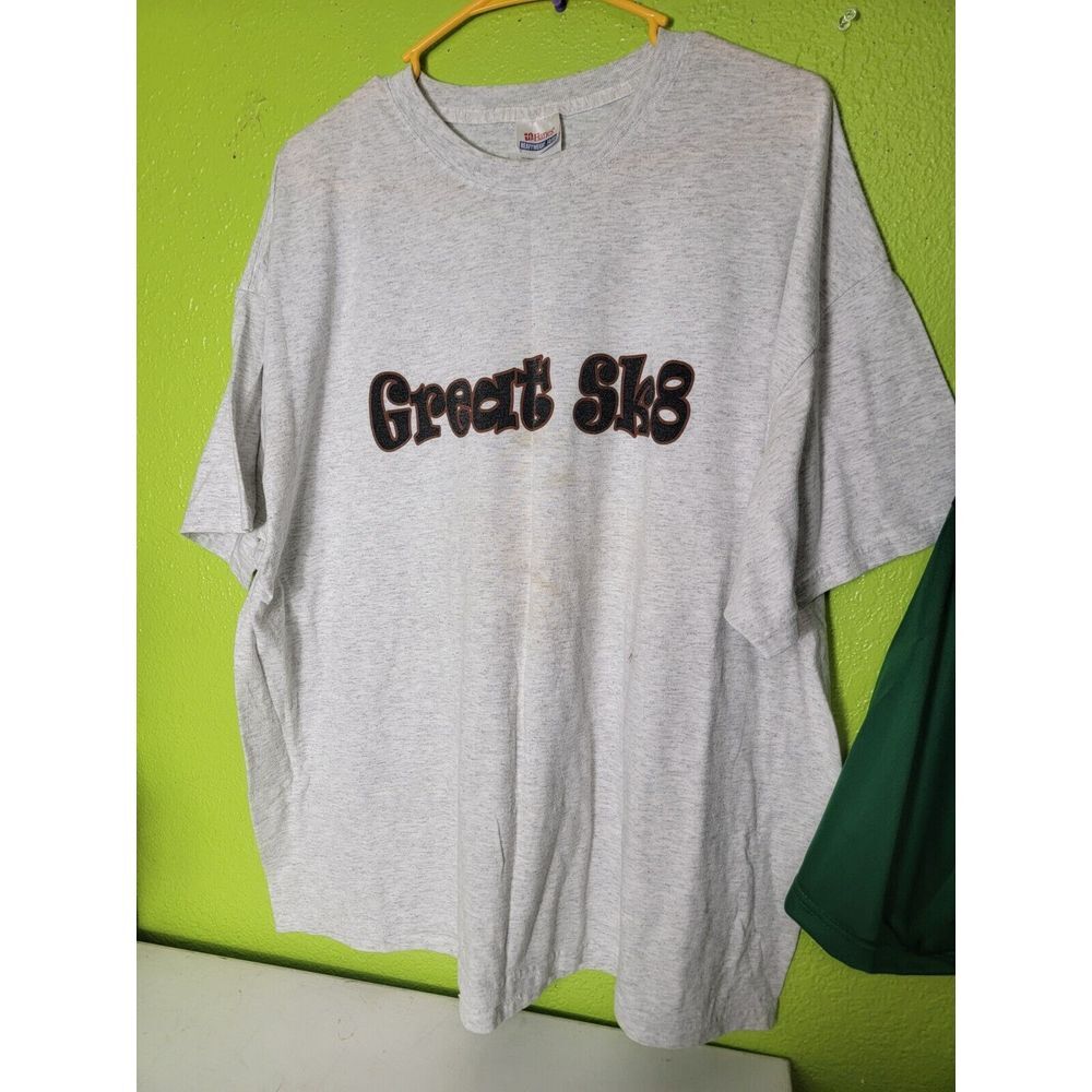 Vintage Y2K Graphic Tee Great Sk8 Skateboarding Shirt Airway Heights Hanes 2XL